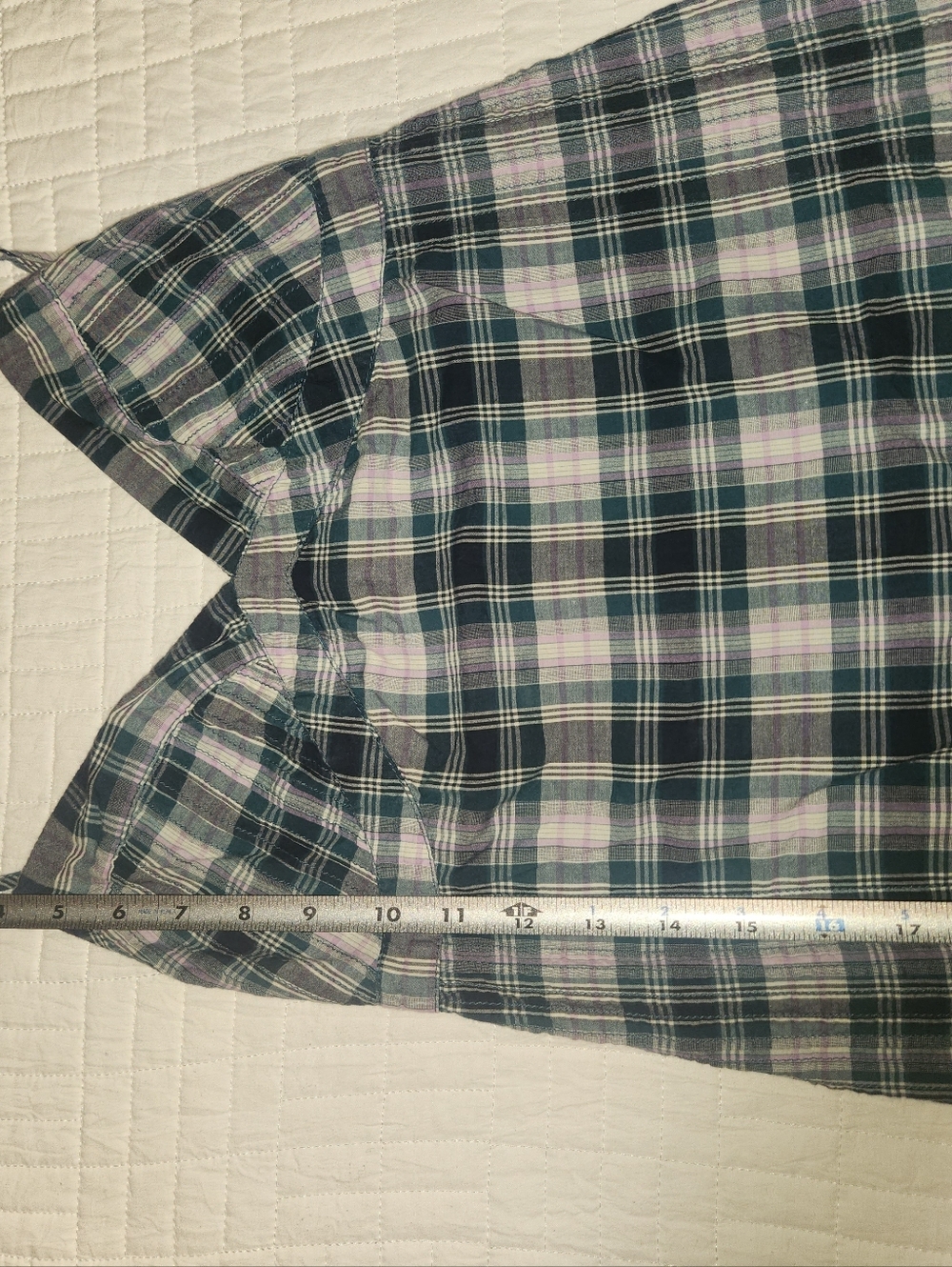 GAP Blue & White Plaid Cotton Chemise - Picture 5 of 6